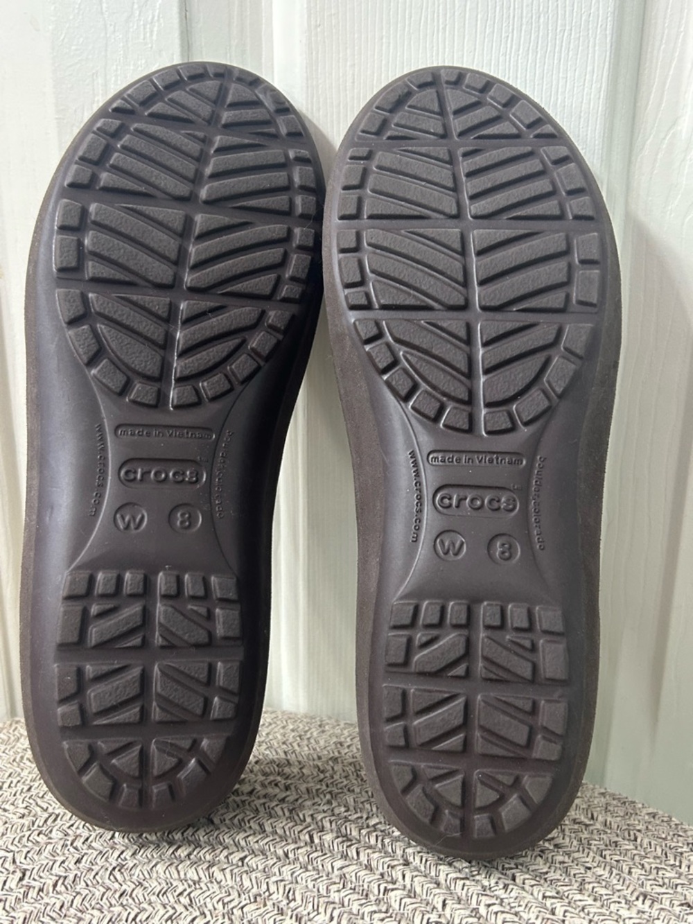 Crocs Mammoth Shoes Womens 8 Ballet Flat Leopard Print Lined Dark Brown Slip On - Picture 8 of 10